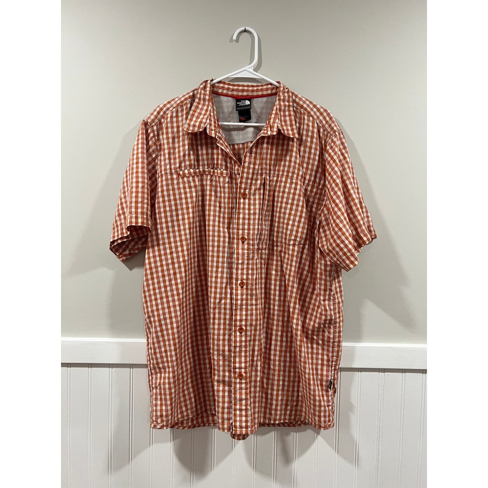 The North Face Short Sleeve Button Down Shirt Hiking Outdoor Plaid Men Size XL
